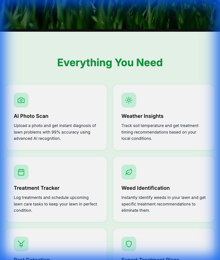 Lawn Guardian widget on iPad